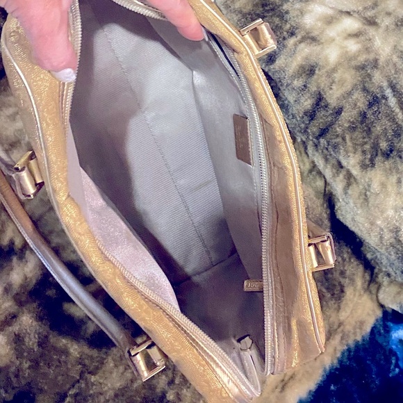 Gucci GG Monogram Gold Canvas Handbag GUC with COA ✨ - Picture 4 of 8